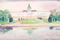 10512, Schloss Charlottenburg Berlin, Aquarell, 1986, 39x57 cm