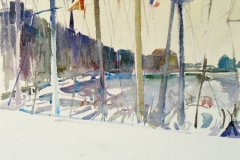 634, Jachthafen, 1989, Aquarell, 50 x 40 cm