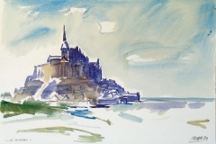 653, Monte-Saint-Michel, 1989, Aquarell, 56 x 38 cm