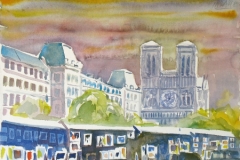 663, Paris, Notre Dame, 1989, Aquarell, 38 x 28 cm