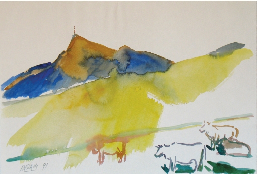 1036, Kitzbüheler Horn, 1991, Aquarell, 55,5 x 38 cm