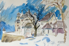 1033, Schloss Kaps, 1984, Aquarell, 40 x 30 cm