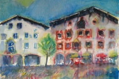 1530, Kitzbühel, Hinterstadt, 1983, Aquarell, 77,5 x 56,5 cm