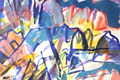 0033, Variationen zum Kaisergebirge, 1993, 80x60 cm, Acryl / Leinwand