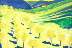 0069, Weinberg bei Neustift, 1995, 58x48 cm, Acryl / Leinwand