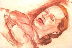 7031, schlafende Frau, Pastellkreide/Papier, 29,5x42 cm