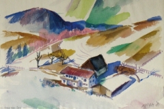675, Haus in Lunz a. See, 1981, Aquarell, 40 x 28,5 cm