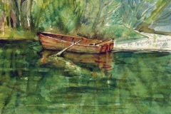 701, Lunz am See, ein Fischertag, Aquarell, 34 x 38 cm