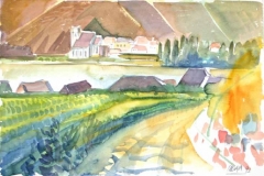 7490, Wachau, 1993, Aquarell / Papier, 39x56 cm