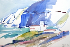 3233, Landschaft, Aquarell/Papier, 1992, 38x56 cm