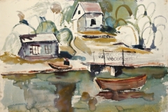 3246, Landschaft Norwegen, Aquarell/Papier, 1956, 39x57 cm