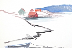 3276, Landschaft Norwegen, Aquarell/Papier, 38x56 cm