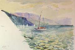 880, Am Attersee, 1992, Aquarell, 56 x 38 cm