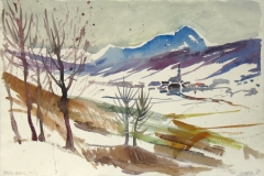 749, Thalgau, 1981, Aquarell, 57 x 38,5 cm