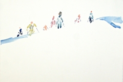11715, Skifahrer, Aquarell/Papier, 1989, 33x41 cm