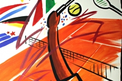 0076, Tennis Aufschlag, 1992, 120x100 cm, Acryl / Leinwand