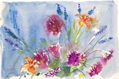 10021, Blumengesteck, Aquarell / Papier, 38,5x56,5 cm