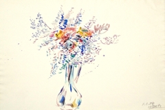 10024, zarte Blumenvase, 01.01.80, Aquarell / Papier, 39x57 cm