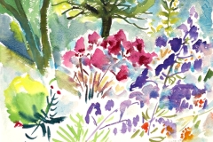 10029, Blumen und Gräser, 1983, Aquarell / Papier, 28,5x37,5 cm