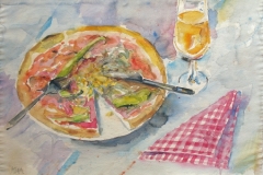 959, Pizza, Aquarell, 56,5 x 39 cm