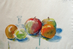 955, Äpfel, 1986, Aquarell, 39 x 28,5 cm