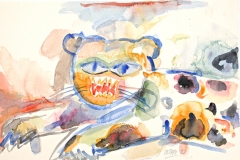 13005, Panther, Aquarell/Papier, 1992, 38x56 cm