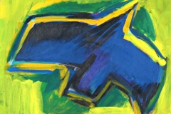 0264, Blauer Vogel, 1994/95, 29,5x25 cm, Acryl / Karton