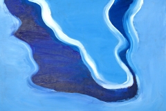 0281, Wasser dunkelblau-weiß, 1992, 65x50 cm, Acryl / Hartfaserplatte