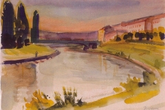 6201, Donaukanal, 1953/54, Aquarell, 31 x 22 cm