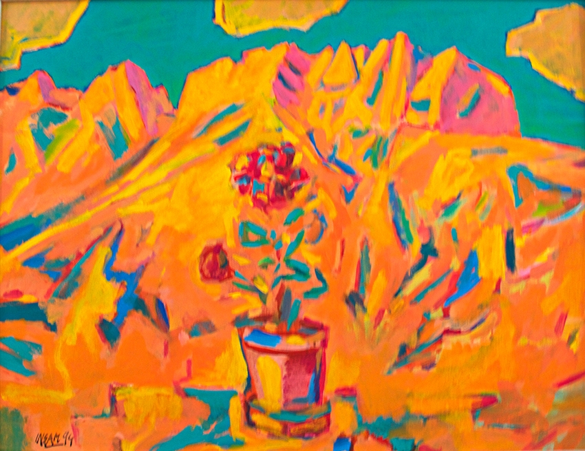 0072, Belagonie mit Gebirge, 1994, 62x82 cm, Acryl / Leinwand