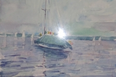 825, Starnbergersee, Aquarell, 1985, 26x22 cm