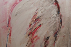 0175, Figur Frau Rot, 1973, 84x102 cm, Acryl / Hartfaserplatte