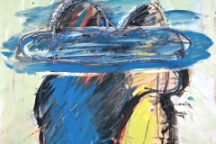 0194, Figuren Ufo, 1974, 64x59 cm, Acryl / Hartfaserplatte