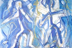 0349, drei Figuren, 1994, 103x73 cm, Acryl / Karton