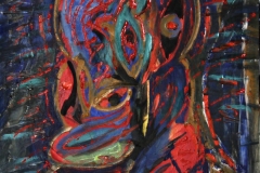 0454, Erscheinung, 1973, 47x58 cm, Acryl / Hartfaserplatte