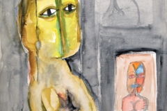 12105, Figur, Aquarell/Papier, 1974, 72x51 cm