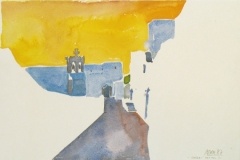 2043, Chora, Patmos, 1987, Aquarell, 56 x 38 cm