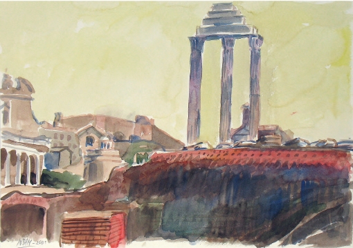 5110, Rom, Forum Romanum, 2001, Aquarell, 50,5 x 35,5 cm