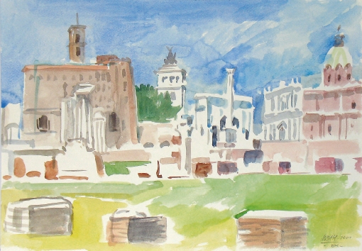 5112, Rom, Forum Romanum, 2001, Aquarell, 50,5 x 35,5 cm