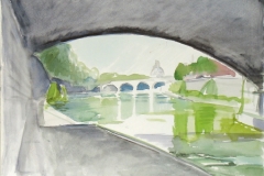 5115, Rom, am Tiber, 2001, Aquarell, 50,5 x 40,5 cm