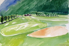 1261, Golfplatz Eichenheim, 2002, Aquarell, 48 x 36 cm