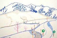 7882, Winterstraße, 03.01.72, Wachskreide / Papier, 42,5x61 cm