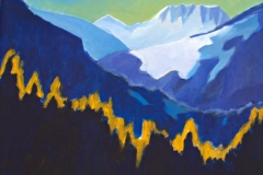 0057, Berge, 1988, 50x40 cm, Acryl / Leinwand