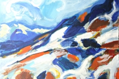 0657, Landschaft Kitzbühel, 1970, 80x60 cm, Acryl / Karton