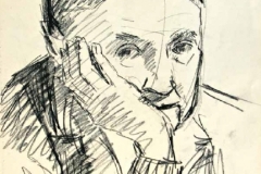 7052, altes Portrait, Kohle/Papier, 42x28,5 cm