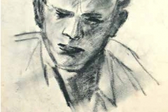 um 1950, Portrait Mann, Bleistift / Papier, 39,5x29,5 cm