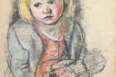7335, Kleines Mädchen, Um 1950, Pastellkreide / Papier, 61x43 cm