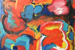 0734, Sträucher, 1969, 60x50 cm, Acryl / Leinwand