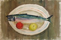956, Forelle, 1955, Aquarell, 56 x 37,5 cm