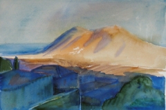 9162, Lavaausfluss am Teide, 1988, Aquarell, 56 x 38,5 cm